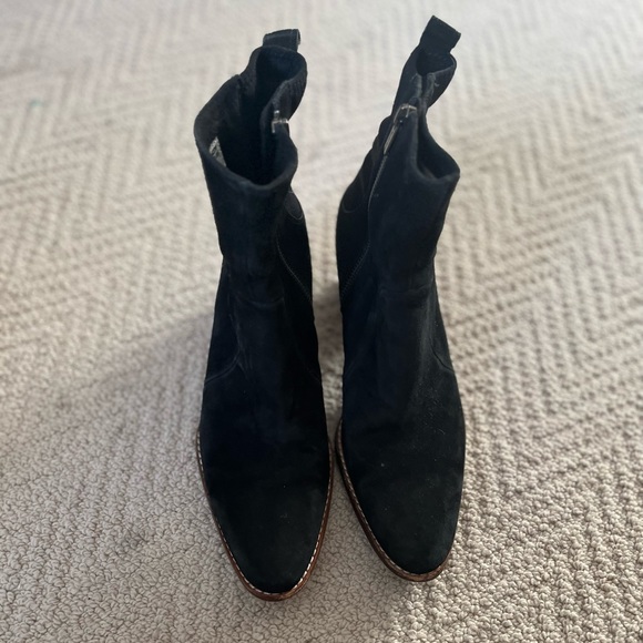 Timberland Tasa Ankle Booties Suede Zip Side Tan Size 9 - Picture 3 of 7